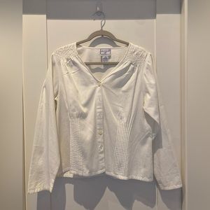 April Cornell White Button-Up Blouse